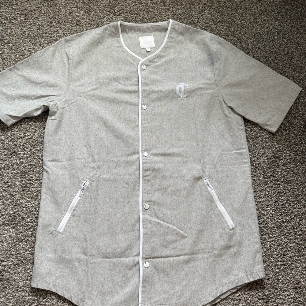 Men's Baseball Button-Up Shirt Jacket